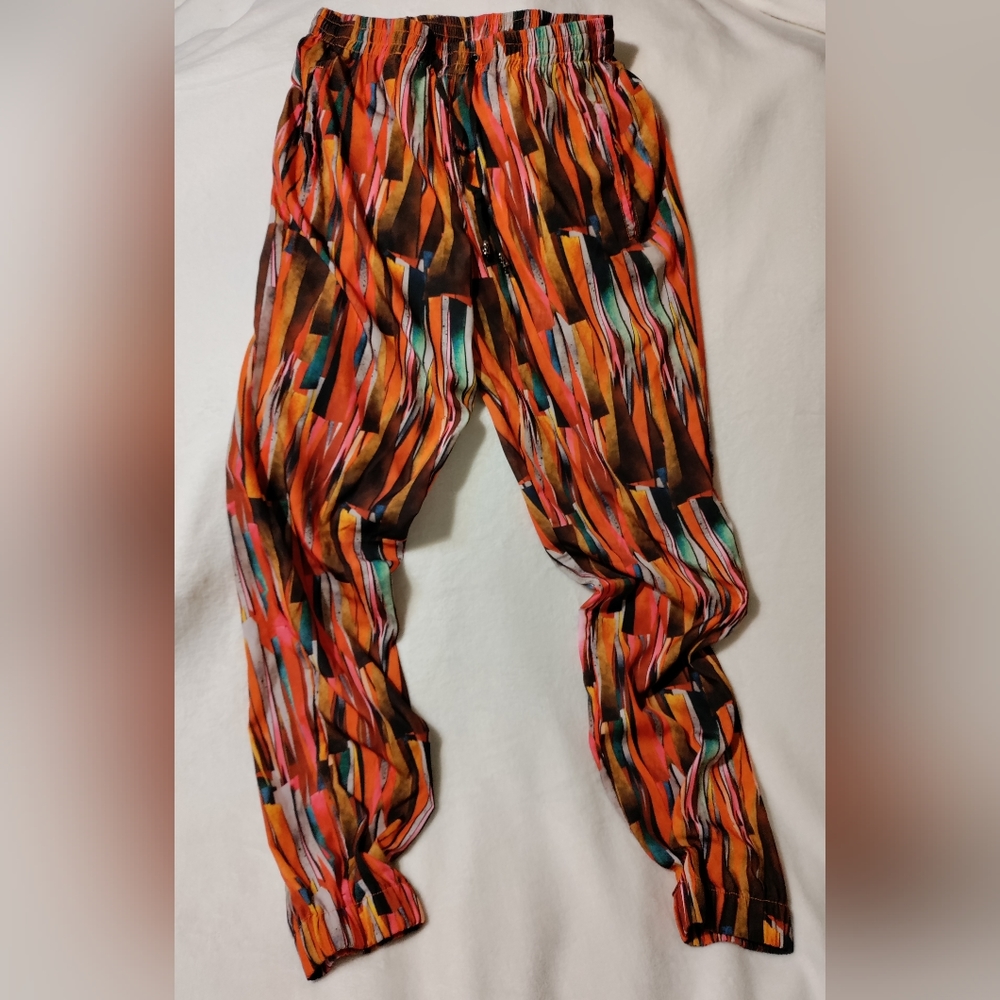 I. Madeline silky tie waist joggers